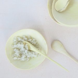 Salz Schälchen mit Minilöffel aus Zitronenholz