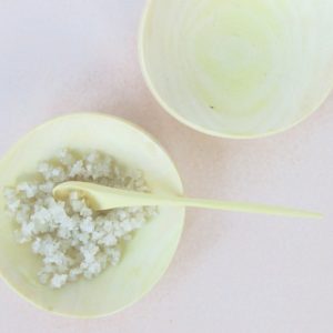 Salz Schälchen mit Minilöffel aus Zitronenholz-391