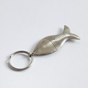 Schlüsselanhänger Silber-Fisch aus 'maillechort Silber'