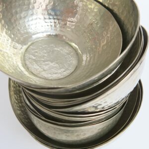 vintage Hamamschale Silber mit gehämmerter Oberfläche-3343
