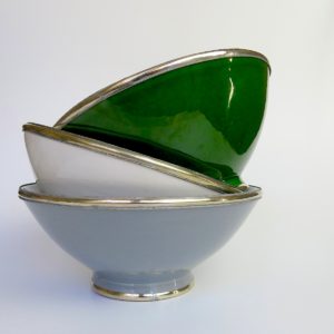 Marokkanische Keramik - Schale mit Silberrand-3924