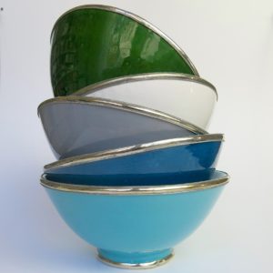 Marokkanische Keramik - Schale mit Silberrand-3925