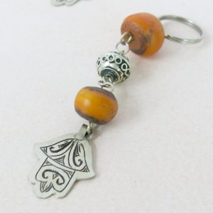 Schlüsselanhänger mit silberner 'main Fatima'-1167