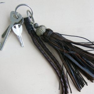 Schlüsselanhänger Leder-Pompon-1566