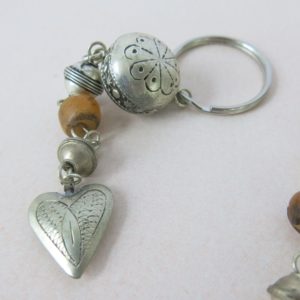 Schlüsselanhänger mit silbernem Mini Herz-1165