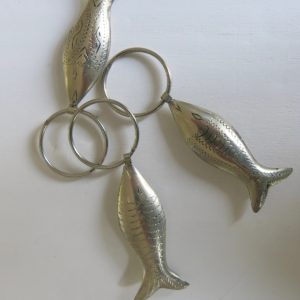 Schlüsselanhänger Silber-Fisch aus 'maillechort Silber'-1660