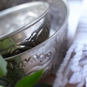 Hamamschale vintage - Silber mit dekorativem Ornament-1611