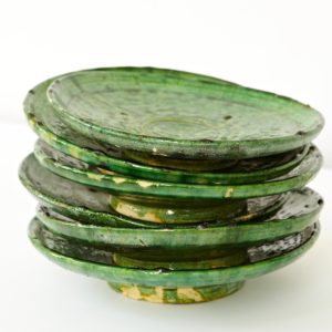 grüne Keramik Teller - Marokko-2545