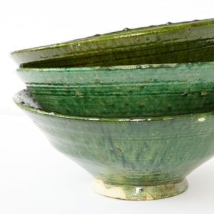 große Servierschale aus grüner Keramik