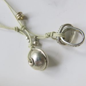 Kette mit Berber Silberperle und ovalem Silber-Ring-2800