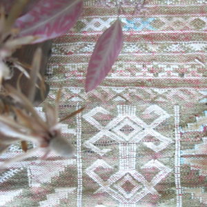 Kelim Teppich rose-taupe pastell - Marokko