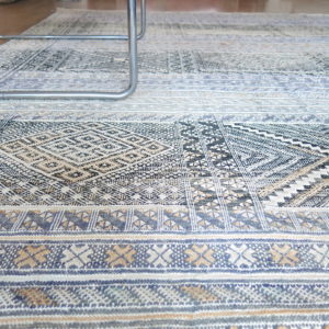 Kelim Teppich blau-creme pastell - Marokko