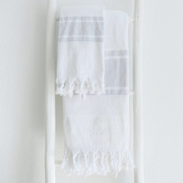 Bade- und Handtuch 'Set' aus leichtem Baumwoll Frottee