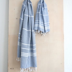 Baumwoll Hamamtuch - Set aus Badetuch und Handtuch