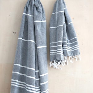 Baumwoll Hamamtuch - Set aus Badetuch und Handtuch