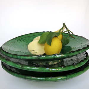 grüne Keramik Servierplatte - Marokko