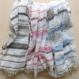 Schal gestreift aus feinem Baumwoll-Voile