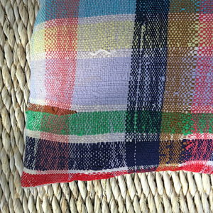 Kissen bunt kariert - aus vintage Berberdecke