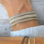 Häkel Armband im metallic look