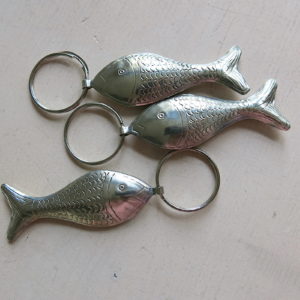 Schlüsselanhänger Silber-Fisch in 2 Größen aus 'maillechort Silber'
