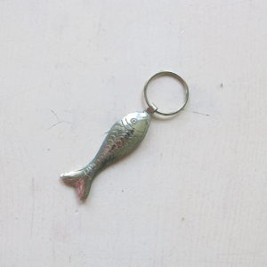 Schlüsselanhänger Silber-Fisch in 2 Größen aus 'maillechort Silber'