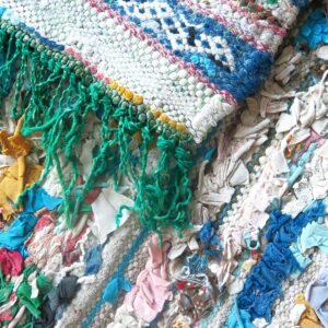 Vintage 'Kelim-Boucherouite' Teppich - bunt