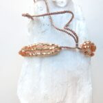 Armband Dreifach aus 'cut beads' in Gold, Silber und Peach – Bild 8