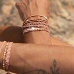 Häkel Armband im Edelstein Mix mit Gold – Bild 6