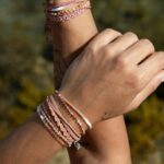 Häkel Armband im Edelstein Mix mit Gold – Bild 7