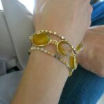 Häkel Armband im Edelstein Mix mit Gold – Bild 4