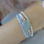 Gehäkeltes Armband mit Einzel Lünette Edelstein – Bild 14