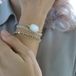 Gehäkeltes Armband mit plated Hexagon Perlen – Bild 6