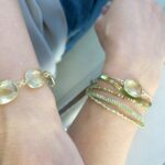 Gehäkeltes Armband mit Einzel Lünette Edelstein – Bild 3