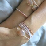 Gehäkeltes Armband mit Einzel Lünette Edelstein – Bild 5