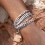 Armband im Mix aus Quader und metallic Glasperlen – Bild 3