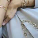 Gehäkelte Kette mit größeren plated Gold Ovalen – Bild 3