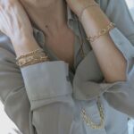 Gehäkelte Kette mit größeren plated Gold Ovalen