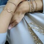 Gehäkelte Kette mit größeren plated Gold Ovalen – Bild 2