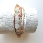 Gehäkeltes Armband mit natürlichem Mondstein Edelsteinkettchen
