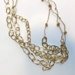 Gehäkelte Kette mit größeren plated Gold Ovalen – Bild 6