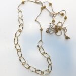 Gehäkelte Kette aus vergoldeter O-Form Kette – Bild 2