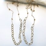 Gehäkelte Kette mit größeren plated Gold Ovalen – Bild 8