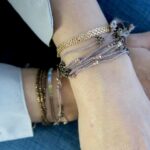 Armband aus vergoldeter flacher Kette – Bild 3