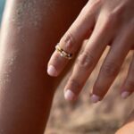 Ring im Edelstein Mix mit Gold - elastisch – Bild 3