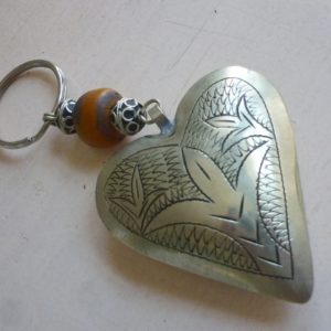 Schlüsselanhänger Silber Herz aus Maillechort Silber-0